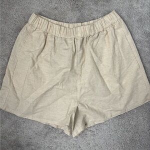 Lulus High-Waisted Linen Blend Shorts | Size M 🌾